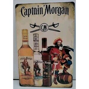 Metal Sign - Captain Morgan Rum- Vintage Look Reproduction